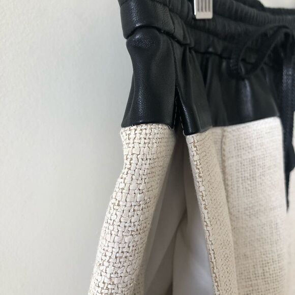 A.l.c. Leather-Trimmed Linen Coated Shorts - Picture 5 of 10